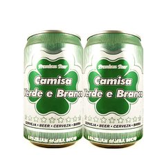 LATA VAZIA ESCOLA DE SAMBA CAMISA VERDE E BRANCO 350 ML ALUMÍNIO