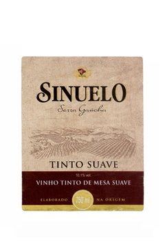 ROTULO VINHO SINUELO TINTO SUAVE 750 ML BRAZIL