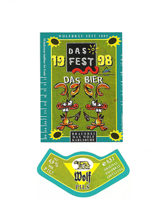 ROTULO WOLF DAS FEST DAS BIER 1998 0,5 L GERMANY - comprar online