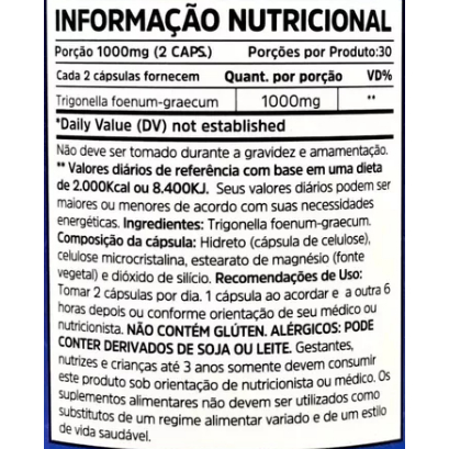 Comprar Feno Grego 1000 Mg - 60 Cápsulas