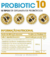 Probiotic10 (10tipos De Organismos Probióticos) 800mg Com 60caps Sunfood - comprar online