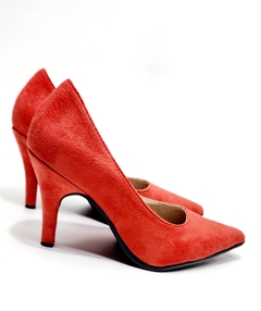 Stilettos gamuzado rojo taco 8 cm SALE - comprar online