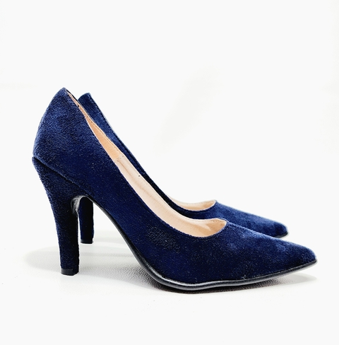 Stilettos gamuzado azul marino taco 8 cm SALE