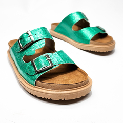 Sandalias PAOLA charol metalizado verde - comprar online