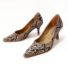 Stilettos estampa reptil beige