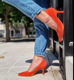 Stilettos gamuzado naranja nueva colección - comprar online