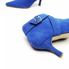 Botitas FIRENZE gamuzado azul francia - comprar online