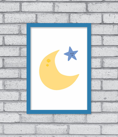 Quadro Lua e Estrela - Pendurama Quadros e Artigos de Decoração