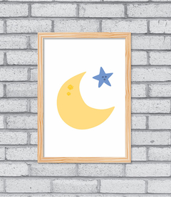 Quadro Lua e Estrela