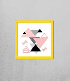 Quadro Triângulos Rosê - Pendurama Quadros e Artigos de Decoração