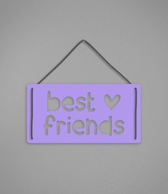 Plaquinha Best Friends em Acrílico - Pendurama Quadros e Artigos de Decoração