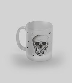 Caneca de vidro - Caveira Borboleta