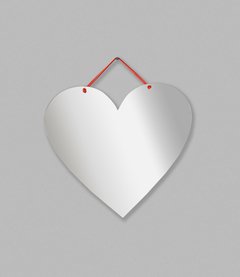 Placa Espelho Coração (com cordão) - comprar online