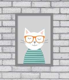 Quadro Hipster Kitty - Pendurama Quadros e Artigos de Decoração