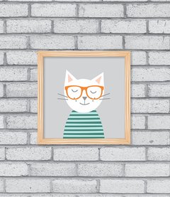 Quadro Hipster Kitty - Pendurama Quadros e Artigos de Decoração