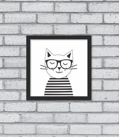 Quadro Hipster Kitty - Pendurama Quadros e Artigos de Decoração