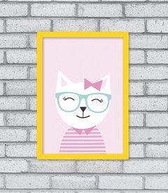Quadro Hipster Kitty Menina - comprar online