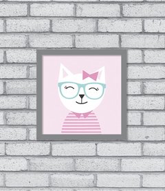 Quadro Hipster Kitty Menina - comprar online