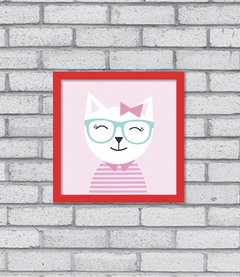 Quadro Hipster Kitty Menina - comprar online