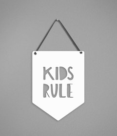 Plaquinha Kids Rule em Acrílico