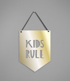 Plaquinha Kids Rule em Acrílico - comprar online