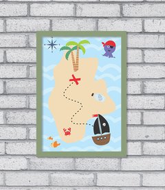 Quadro Mapa do Tesouro - Pendurama Quadros e Artigos de Decoração