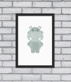 Quadro Hipopótamo Aqua - comprar online