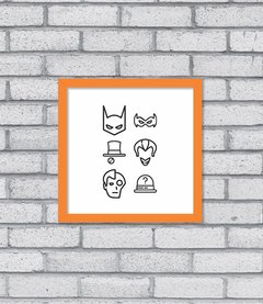 Quadro Bat Icons - Pendurama Quadros e Artigos de Decoração