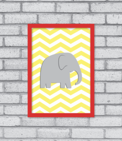 Quadro Elefante Chevron - Pendurama Quadros e Artigos de Decoração