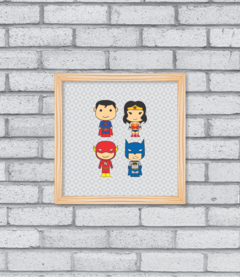 Quadro Cute Liga da Justiça - Pendurama Quadros e Artigos de Decoração