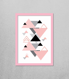 Quadro Triângulos Rosê - Pendurama Quadros e Artigos de Decoração