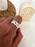 Anillo Regulable Rombo Lines Acero Blanco