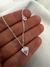 Conjunto Corazón Fucsia 45 Cm Plata 925