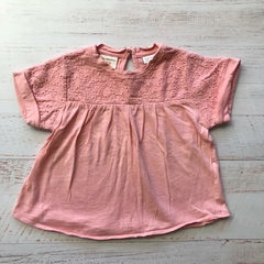 Remera manga corta de algodón. ZARA. T 12-18 meses.