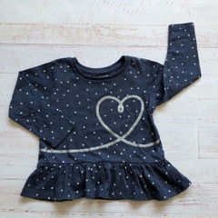 Remera manga larga a lunares. PRIMARK. T 12-18 meses