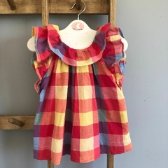 Vestido a cuadros con volados. GAP. T 3-6 meses