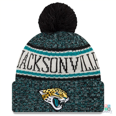 Gorro NFL Jacksonville Jaguars New Era Sideline com pompom Draft Store