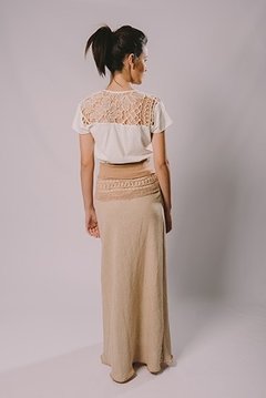 Maxi skirt with file lace detail on internet