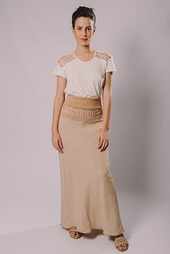 Maxi skirt with file lace detail