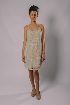 Spaghetti strap dress with handmade lace