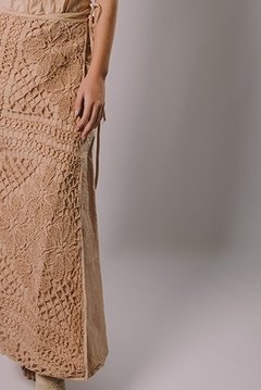 Envelope skirt with artisanal lace - buy online