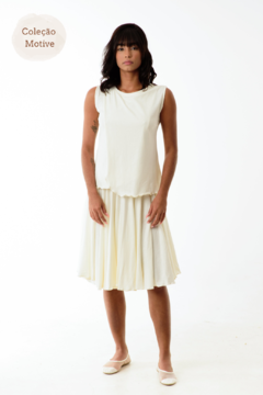 Motive Collection - Off white jersey godê skirt