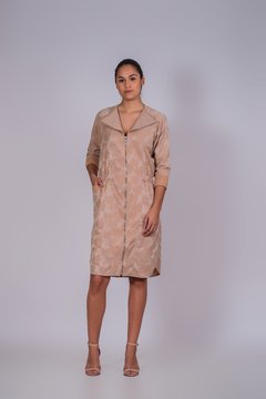 3/4 Sleeve coat style dress in jacquard