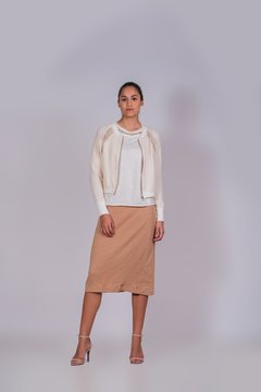 classic skirt in ribana with back slit