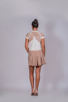 Blouse in jersey with file lace on internet