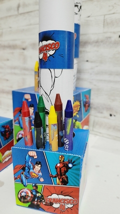 Caja cubo 6x6x6 + 6 crayones + 6 dibujos para pintar en internet