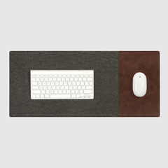 Desk Pad Fieltro y Cuero Chocolate