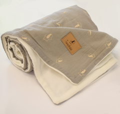 Manta Doble con Polar Soft Gris Perritos - comprar online