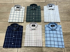 Camisa cuadros entallada elastizada - comprar online