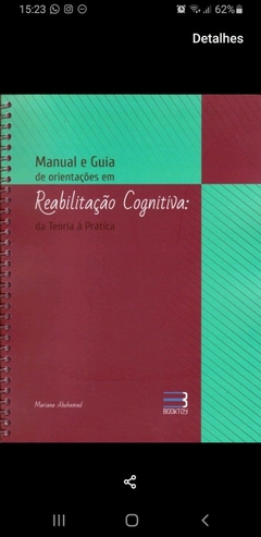 Livro: Manual e Guia de Orientações em Reabilitação Cognitiva no - comprar online